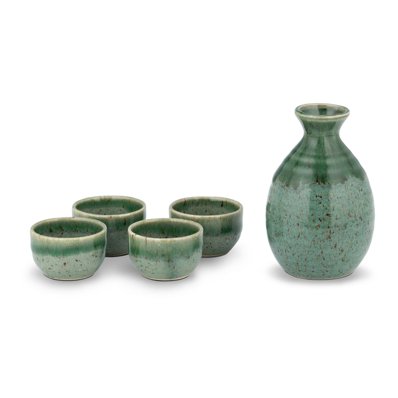 Sake Set - Green/Black