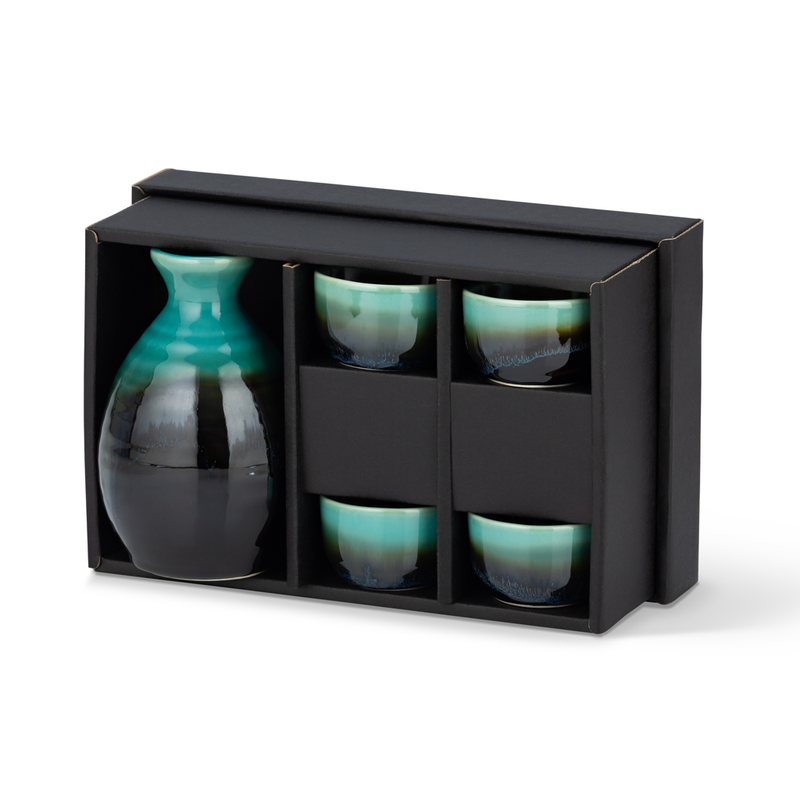 Sake Set - Green/Black