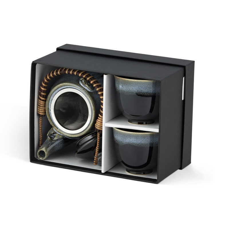3 Piece Tea Set - Grey/Black